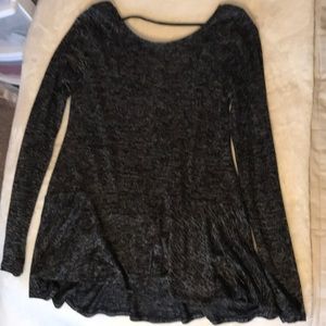 Peplum Gray and Black Top